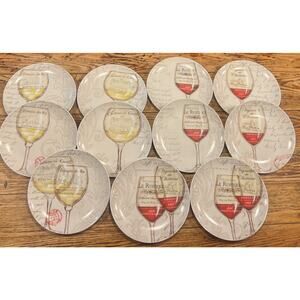 Set of 6 Designs ~ 11 Prima "FRENCH WINE" 8.5” Salad / Dinner Plates GORGEOUS!